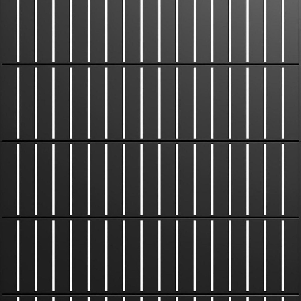 Set Of Two Black Abstract Steel 12 Outdoor Privacy Screen