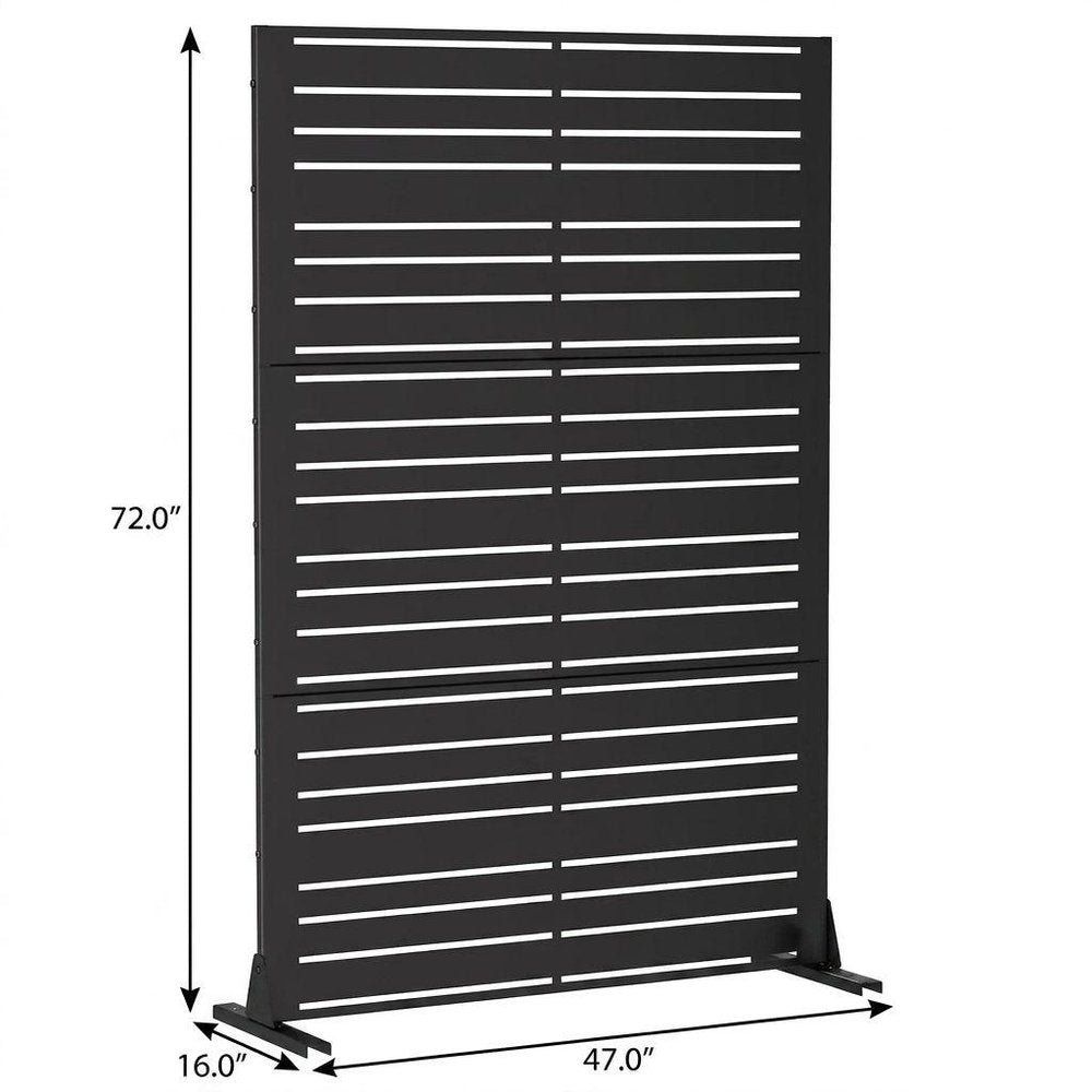Set Of Two Black Abstract Steel 12 Outdoor Privacy Screen HomeRoots