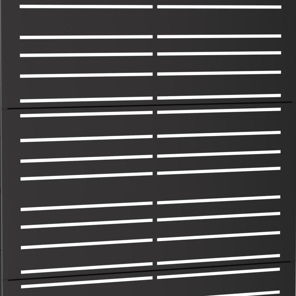 Set Of Two Black Abstract Steel 12 Outdoor Privacy Screen