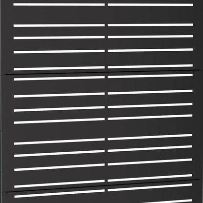 Set Of Two Black Abstract Steel 12 Outdoor Privacy Screen