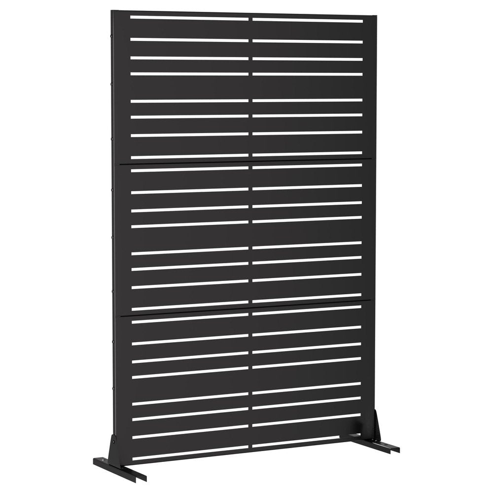 Set Of Two Black Abstract Steel 12 Outdoor Privacy Screen HomeRoots