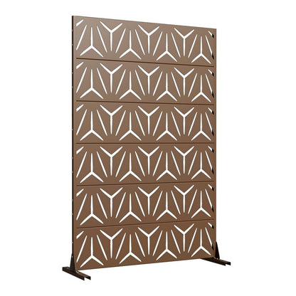 Set Of Two Brown Abstract Steel 12 Outdoor Privacy Screen HomeRoots