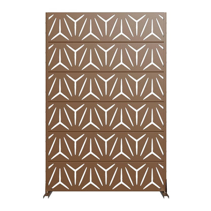 Set Of Two Brown Abstract Steel 12 Outdoor Privacy Screen HomeRoots