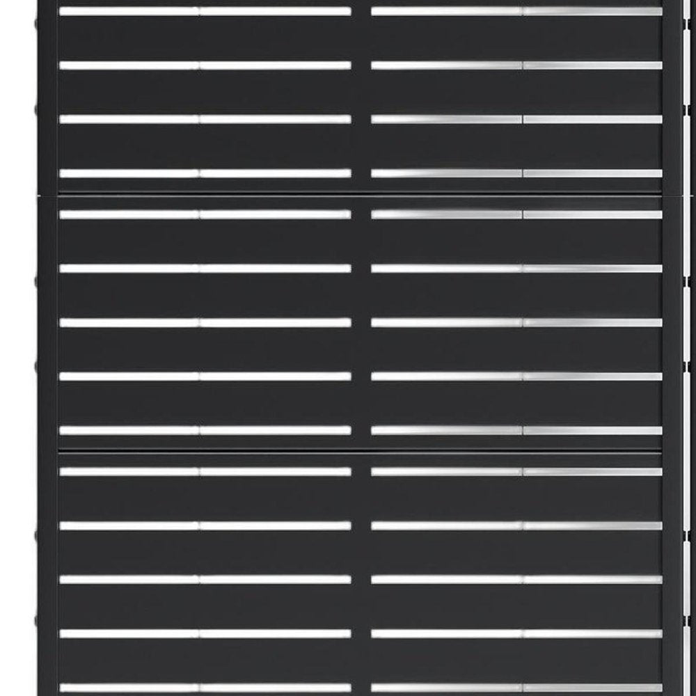 Set Of Two Black Abstract Steel 20 Outdoor Privacy Screen — view 3
