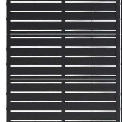 Set Of Two Black Abstract Steel 20 Outdoor Privacy Screen