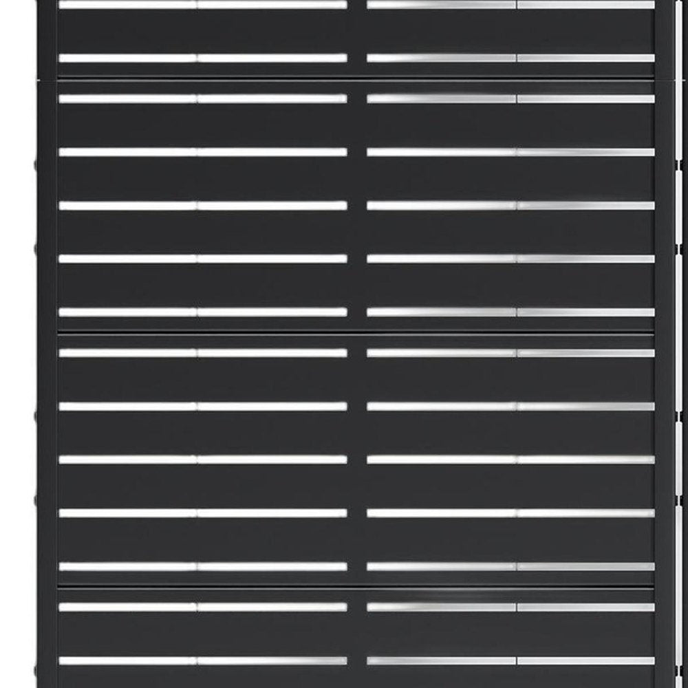Set Of Two Black Abstract Steel 20 Outdoor Privacy Screen HomeRoots