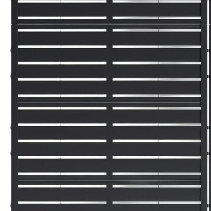 Set Of Two Black Abstract Steel 20 Outdoor Privacy Screen