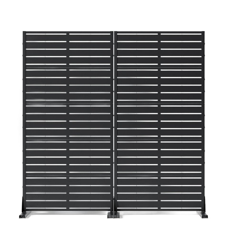 Set Of Two Black Abstract Steel 20 Outdoor Privacy Screen — view 8