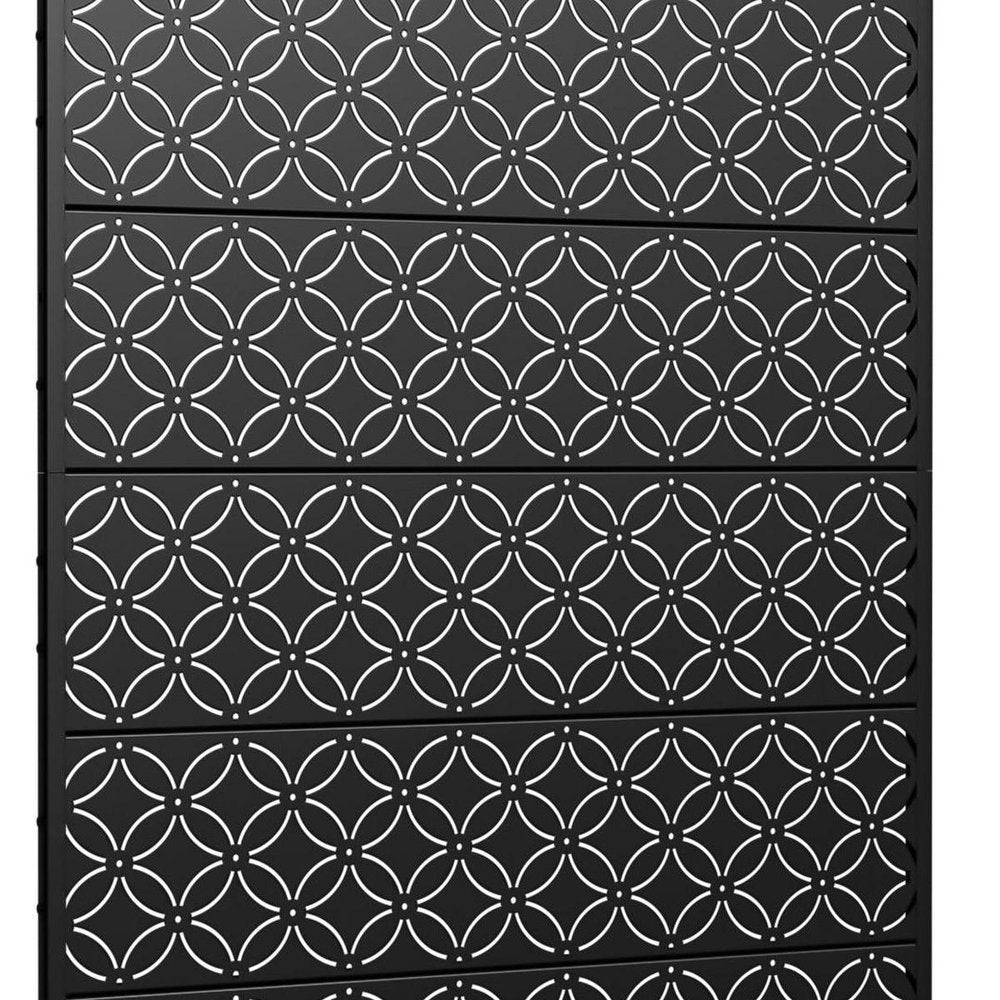 Set Of Two Black Abstract Steel 12 Outdoor Privacy Screen — view 3