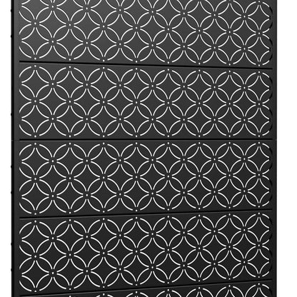 Set Of Two Black Abstract Steel 12 Outdoor Privacy Screen HomeRoots