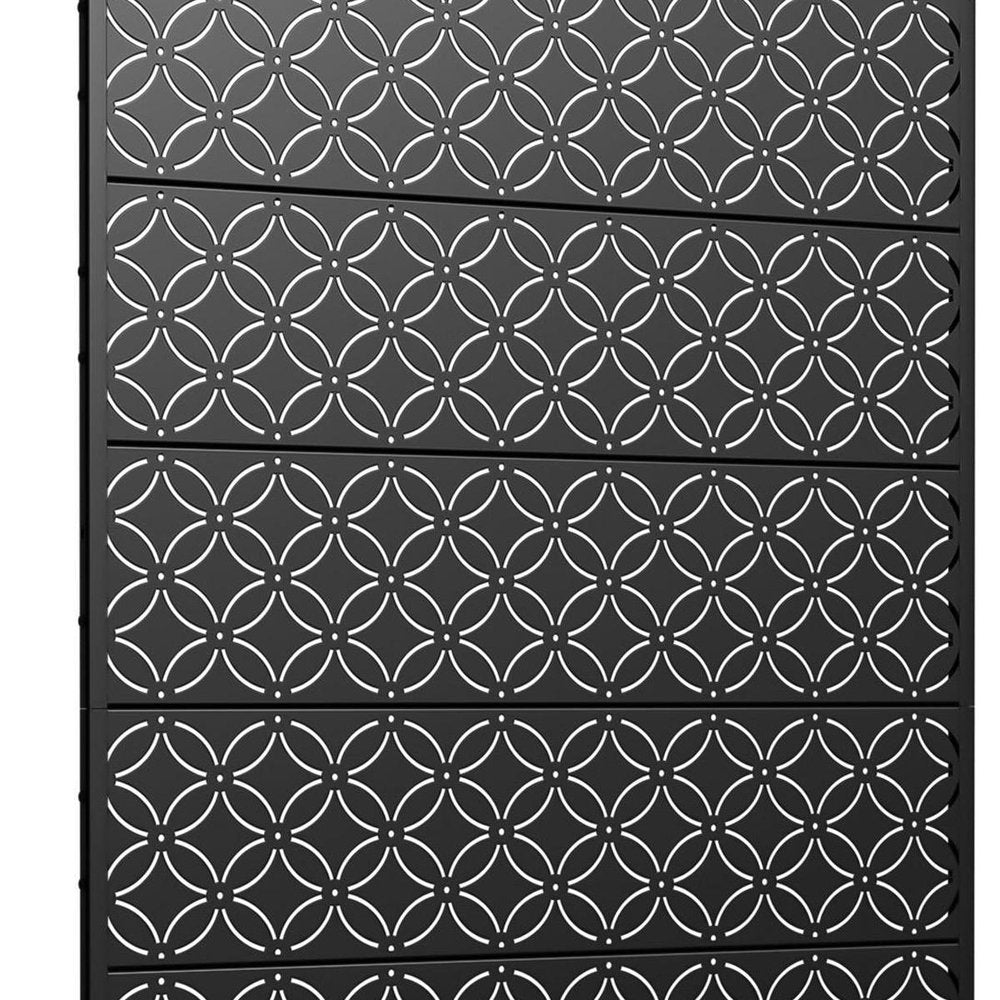 Set Of Two Black Abstract Steel 12 Outdoor Privacy Screen HomeRoots