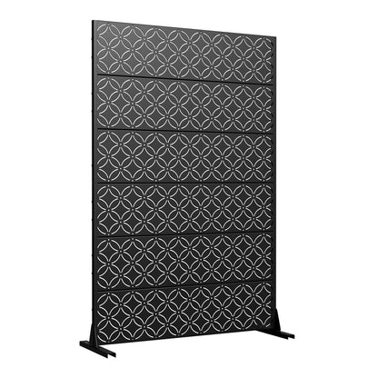 Set Of Two Black Abstract Steel 12 Outdoor Privacy Screen HomeRoots