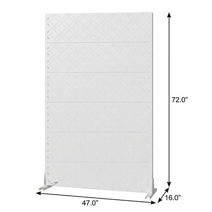 Set Of Two White Geometric Metal 12 Outdoor Privacy Screen HomeRoots