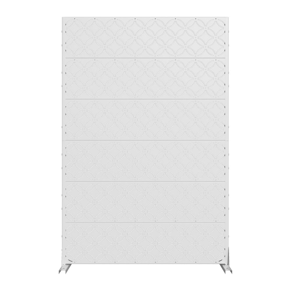 Set Of Two White Geometric Metal 12 Outdoor Privacy Screen HomeRoots