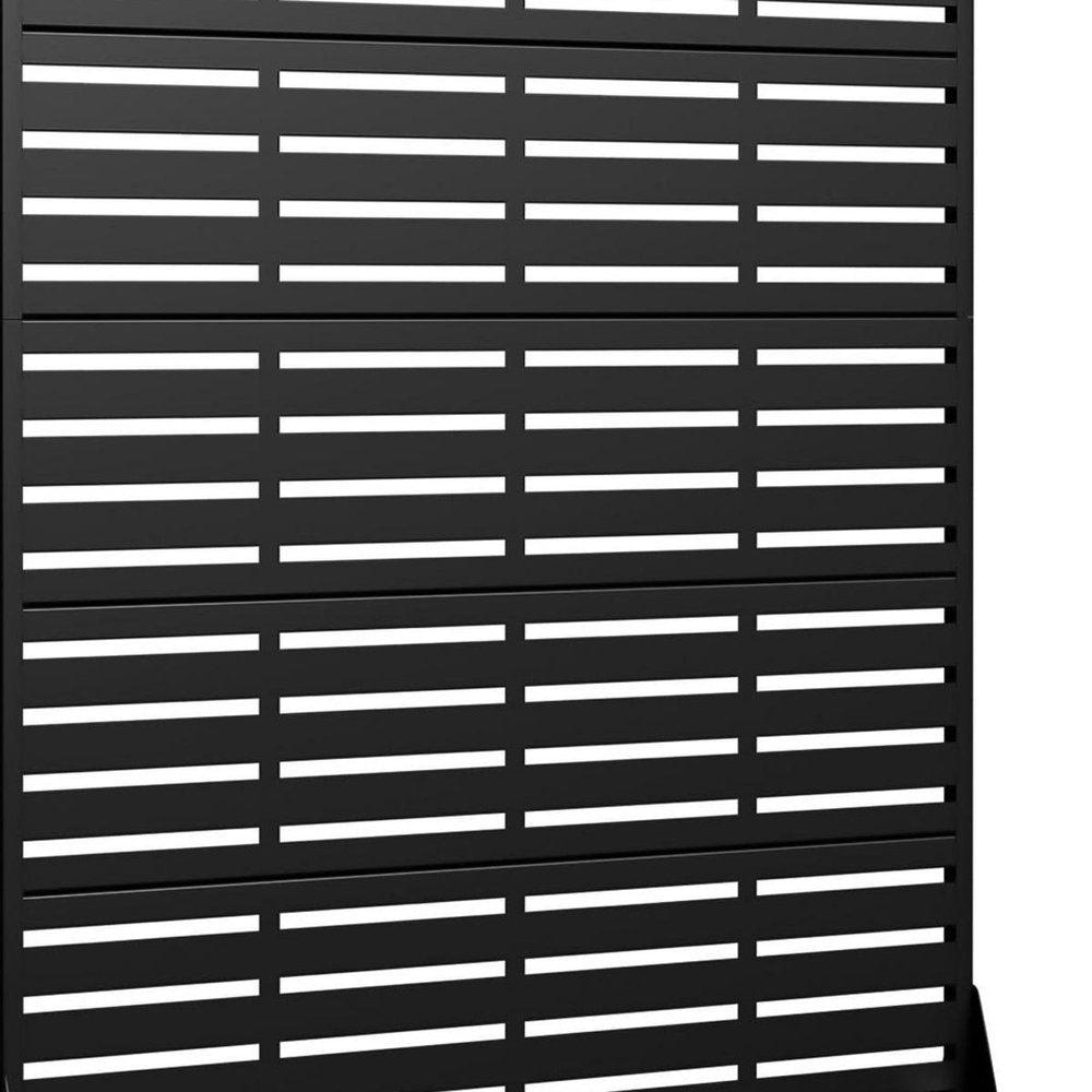 Set Of Two Black Geometric Steel 12 Outdoor Privacy Screen — view 4