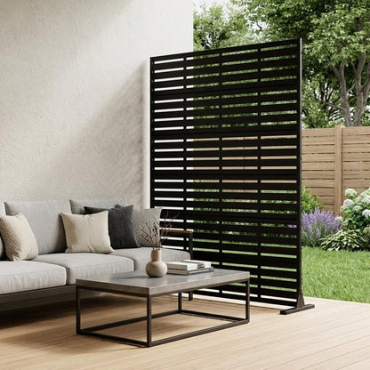 Set Of Two Black Geometric Steel 12 Outdoor Privacy Screen