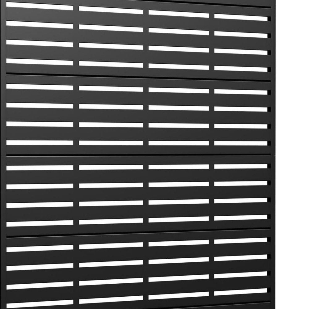 Set Of Two Black Geometric Steel 12 Outdoor Privacy Screen — view 6
