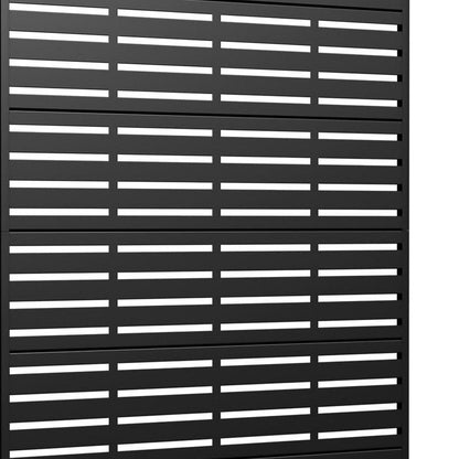 Set Of Two Black Geometric Steel 12 Outdoor Privacy Screen