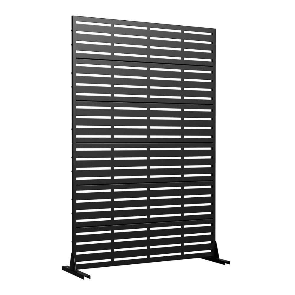 Set Of Two Black Geometric Steel 12 Outdoor Privacy Screen HomeRoots