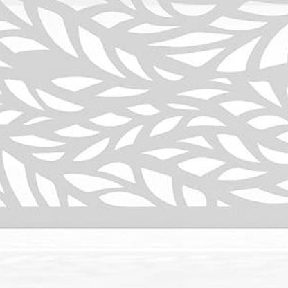 Set Of Two White Botanical Leaves Steel Six Panel Outdoor Privacy Screen HomeRoots