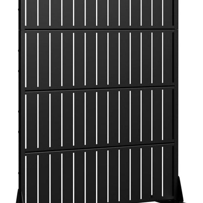 Set Of Two Black Striped Steel 12 Outdoor Privacy Screen HomeRoots