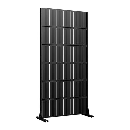 Set Of Two Black Striped Steel 12 Outdoor Privacy Screen HomeRoots