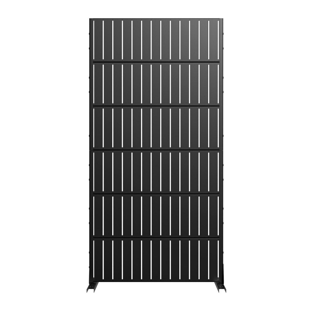 Set Of Two Black Striped Steel 12 Outdoor Privacy Screen — view 3