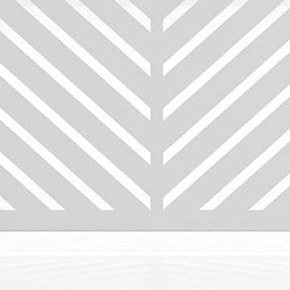 Set Of Two White Geometric Steel Six Panel Outdoor Privacy Screen