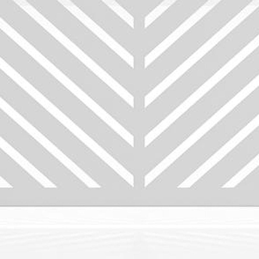 Set Of Two White Geometric Steel Six Panel Outdoor Privacy Screen — view 6