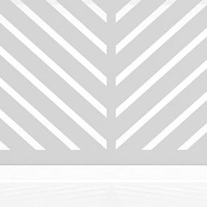 Set Of Two White Geometric Steel Six Panel Outdoor Privacy Screen