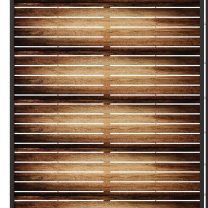 Set Of Two Brown Striped Steel 12 Outdoor Privacy Screen HomeRoots