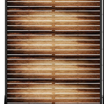 Set Of Two Brown Striped Steel 12 Outdoor Privacy Screen HomeRoots
