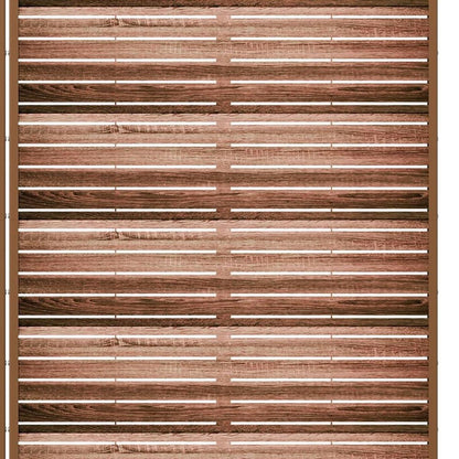 Set Of Two Brown Striped Steel 12 Outdoor Privacy Screen