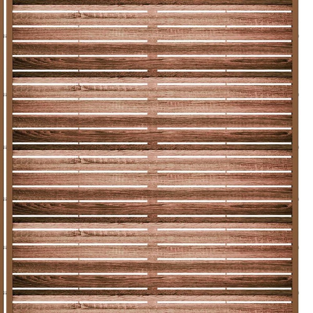 Set Of Two Brown Striped Steel 12 Outdoor Privacy Screen HomeRoots