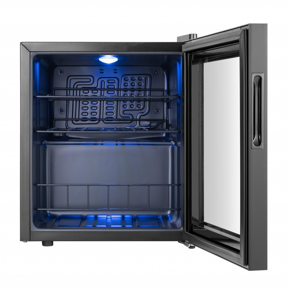 20" X 17" Clear and Black Metal Single Compartment Wine Refrigerator HomeRoots