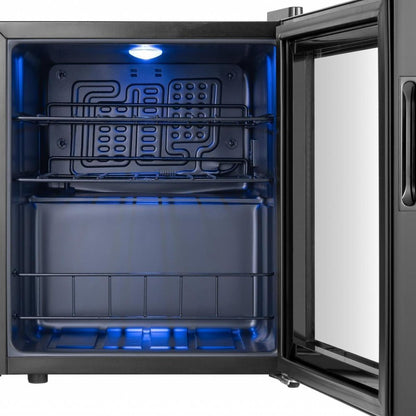 20" X 17" Clear and Black Metal Single Compartment Wine Refrigerator