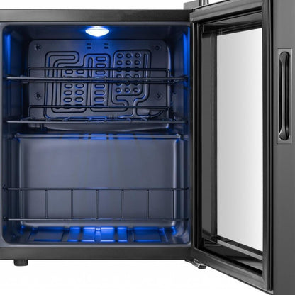 20" X 17" Clear and Black Metal Single Compartment Wine Refrigerator HomeRoots