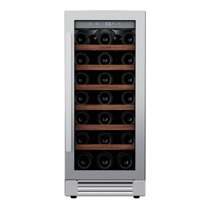 34" X 15" Clear and Silver Stainless Steel Single Compartment Wine Refrigerator HomeRoots