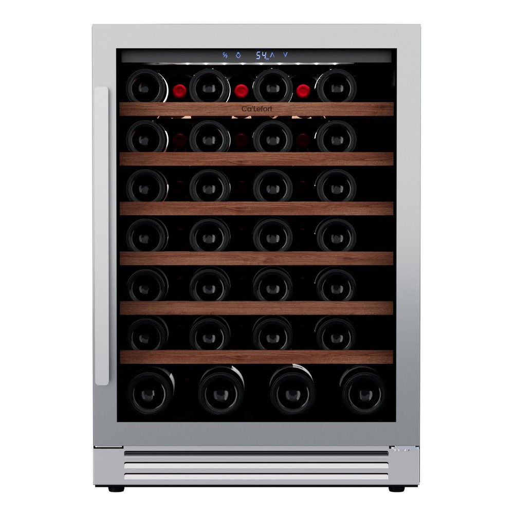 34" X 24" Clear and Silver Stainless Steel Single Compartment Wine Refrigerator HomeRoots