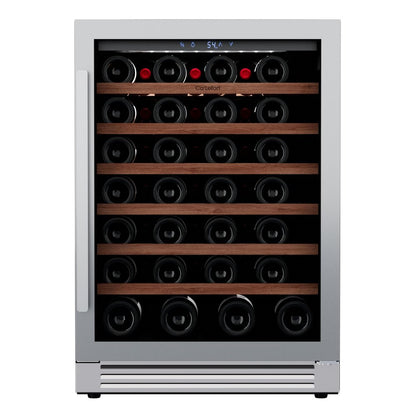 34" X 24" Clear and Silver Stainless Steel Single Compartment Wine Refrigerator HomeRoots