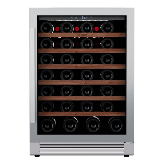 34" X 24" Clear and Silver Stainless Steel Single Compartment Wine Refrigerator HomeRoots