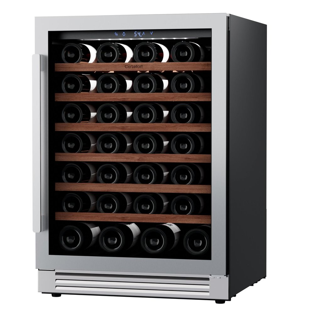 34" X 24" Clear and Silver Stainless Steel Single Compartment Wine Refrigerator — view 2
