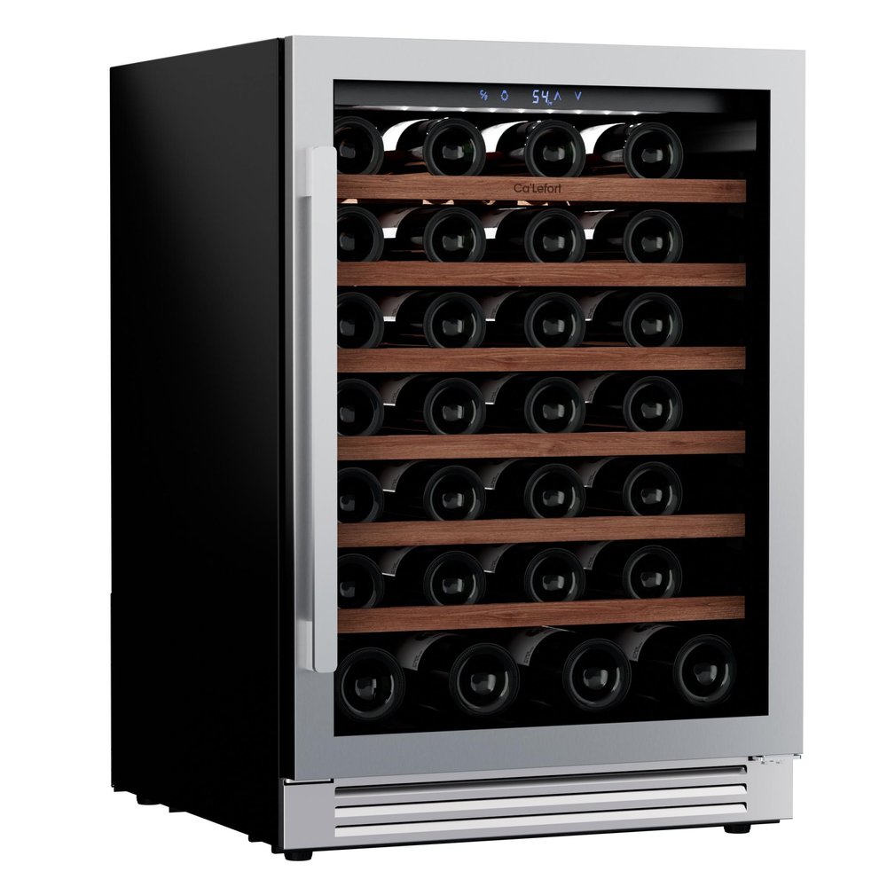 34" X 24" Clear and Silver Stainless Steel Single Compartment Wine Refrigerator HomeRoots