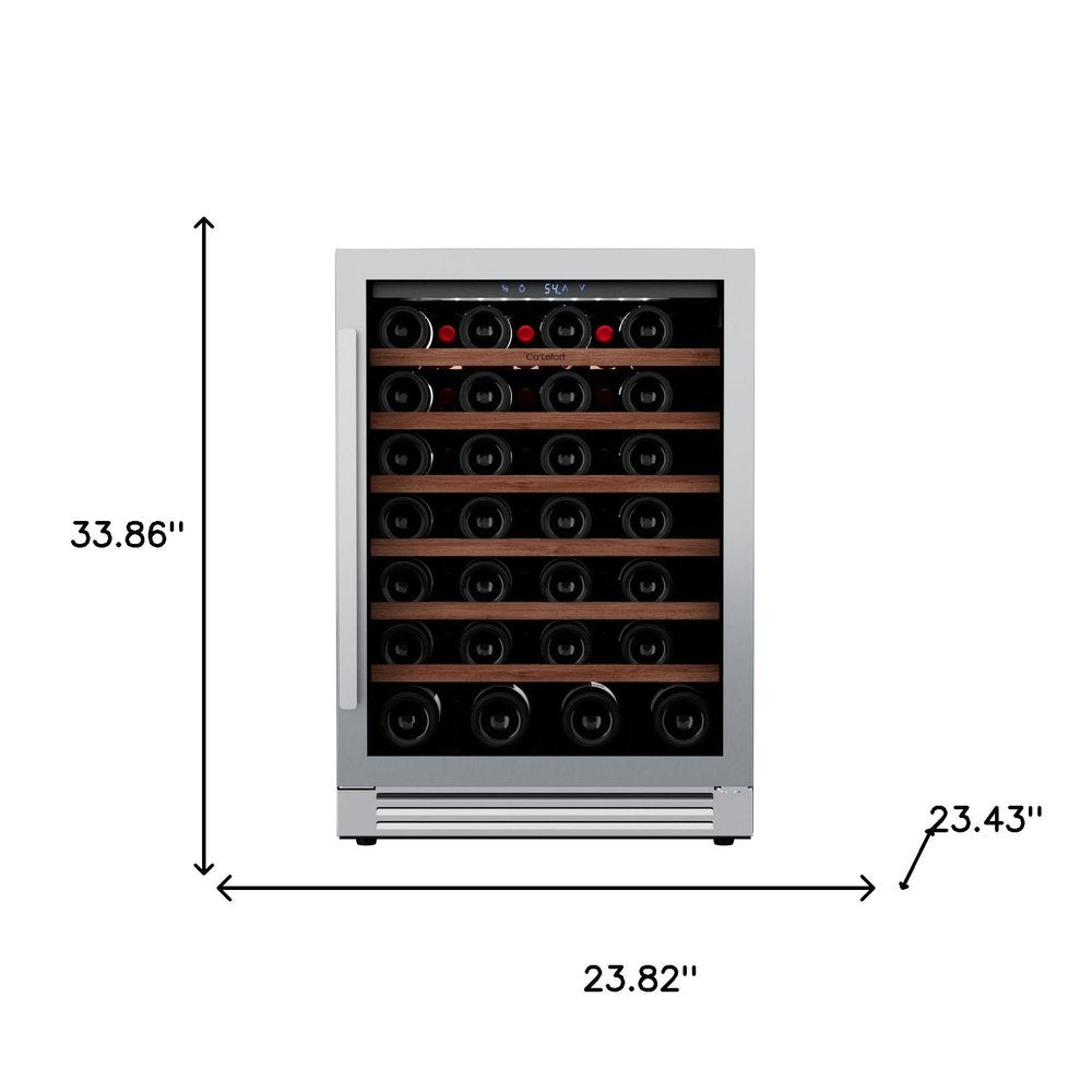 34" X 24" Clear and Silver Stainless Steel Single Compartment Wine Refrigerator — view 4