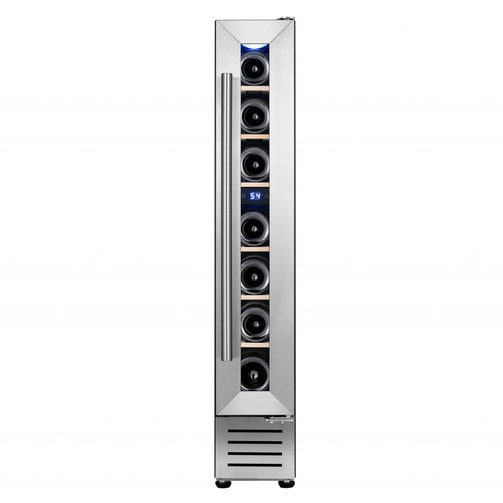 34" X 6" Silver and Black Metal Single Compartment Wine Refrigerator — view 1