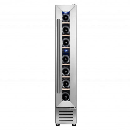 34" X 6" Silver and Black Metal Single Compartment Wine Refrigerator HomeRoots