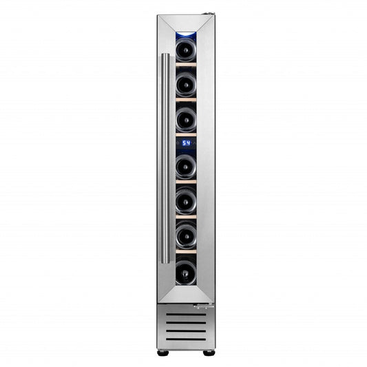 34" X 6" Silver and Black Metal Single Compartment Wine Refrigerator HomeRoots