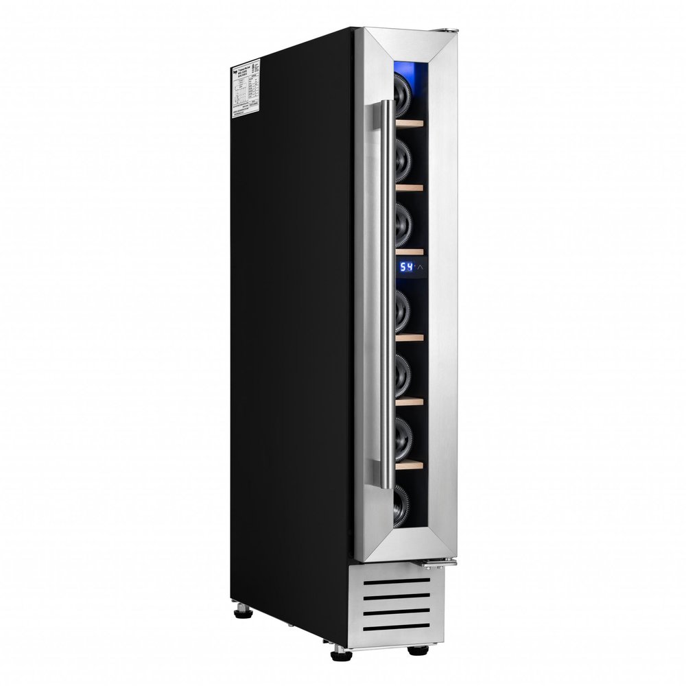 34" X 6" Silver and Black Metal Single Compartment Wine Refrigerator — view 3