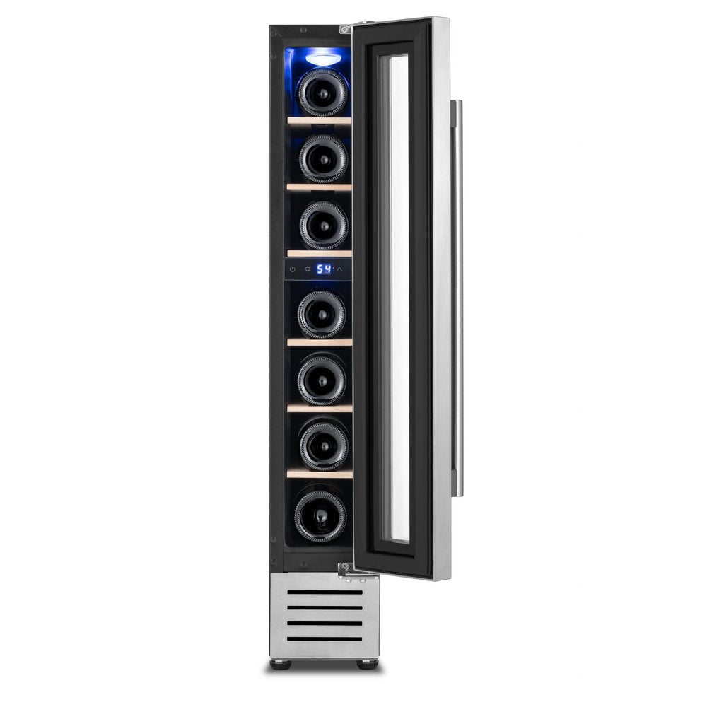 34" X 6" Silver and Black Metal Single Compartment Wine Refrigerator — view 4