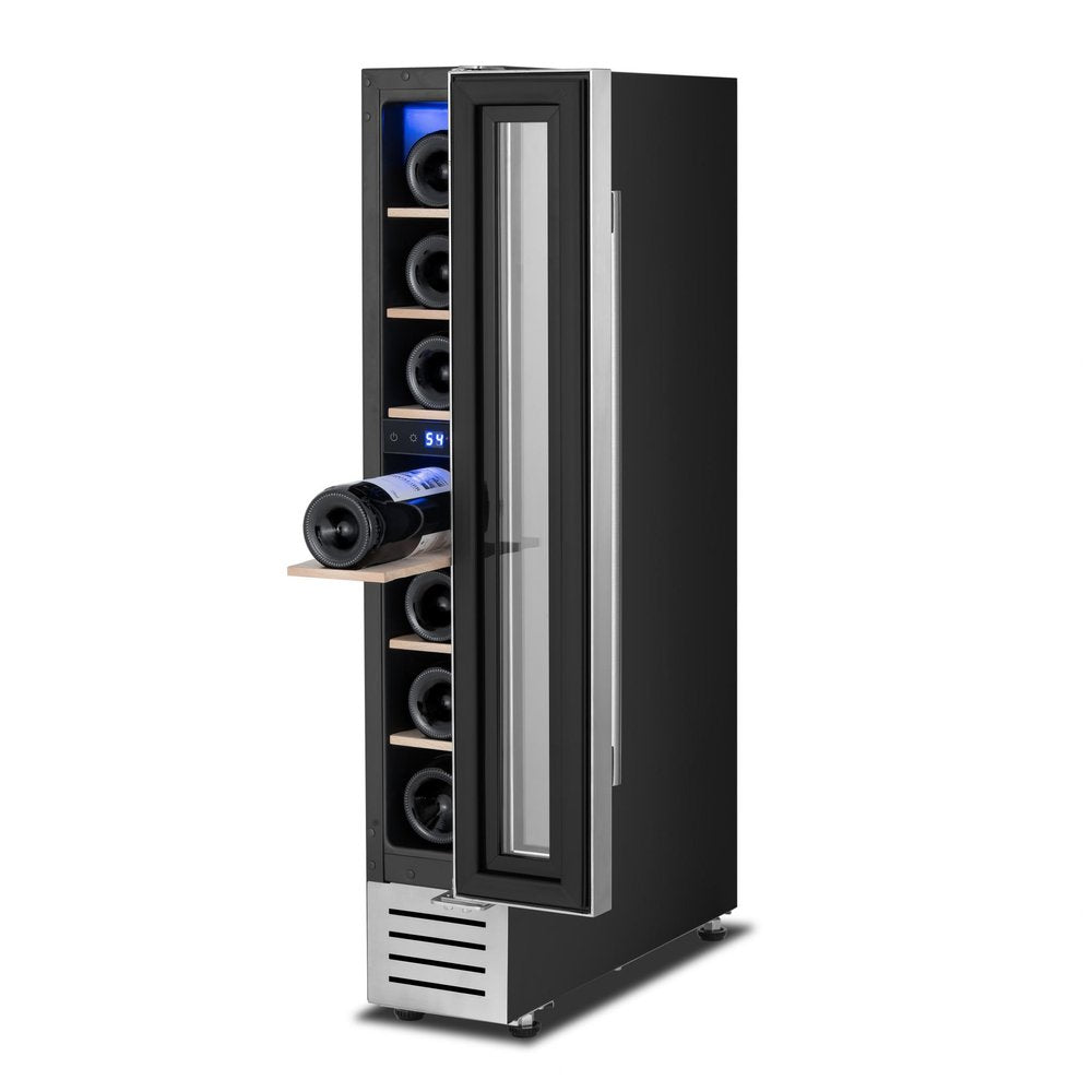 34" X 6" Silver and Black Metal Single Compartment Wine Refrigerator